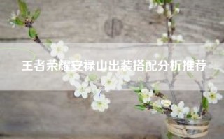 王者荣耀安禄山出装搭配分析推荐