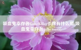 吸血鬼幸存者GameKiller卡牌有什么用(吸血鬼幸存者gallo tower)