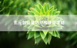 玄元剑仙星坊兑换推荐攻略