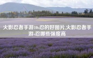 火影忍者手游10s忍的好图片,火影忍者手游s忍哪些强度高
