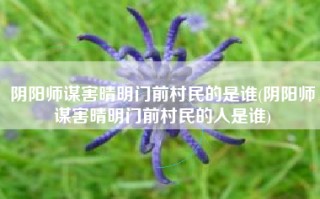 阴阳师谋害晴明门前村民的是谁(阴阳师谋害晴明门前村民的人是谁)