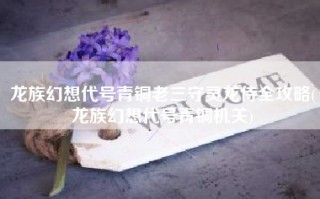 龙族幻想代号青铜老三守灵龙侍全攻略(龙族幻想代号青铜机关)