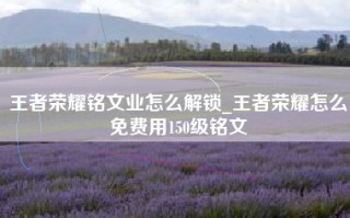 王者荣耀铭文业怎么解锁_王者荣耀怎么免费用150级铭文