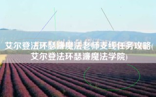 艾尔登法环瑟濂魔法老师支线任务攻略(艾尔登法环瑟濂魔法学院)