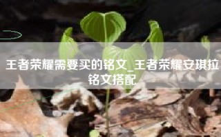 王者荣耀需要买的铭文_王者荣耀安琪拉铭文搭配