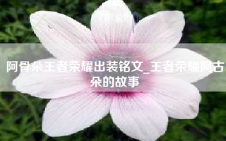 阿骨朵王者荣耀出装铭文_王者荣耀阿古朵的故事
