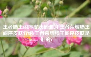 王者滕王阁序皮肤是谁的 王者荣耀滕王阁序皮肤介绍(王者荣耀滕王阁序皮肤是谁的)