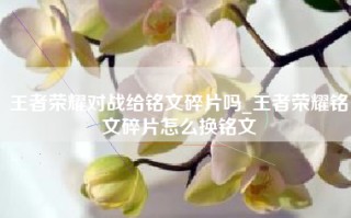 王者荣耀对战给铭文碎片吗_王者荣耀铭文碎片怎么换铭文