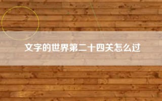 文字的世界第二十四关怎么过