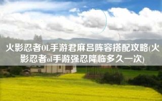 火影忍者OL手游君麻吕阵容搭配攻略(火影忍者ol手游强忍降临多久一次)