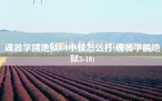 魂器学院地狱3-1小怪怎么打(魂器学院地狱3-10)