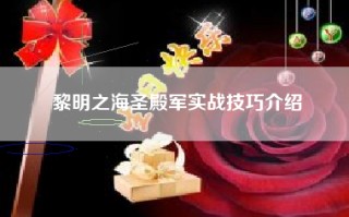 黎明之海圣殿军实战技巧介绍