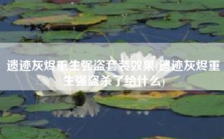 遗迹灰烬重生强盗套装效果(遗迹灰烬重生强盗杀了给什么)