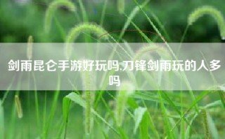 剑雨昆仑手游好玩吗,刀锋剑雨玩的人多吗
