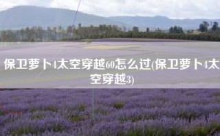 保卫萝卜4太空穿越60怎么过(保卫萝卜4太空穿越3)