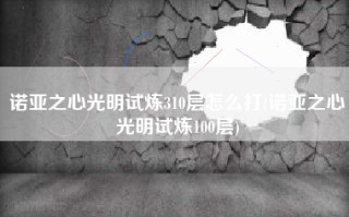 诺亚之心光明试炼310层怎么打(诺亚之心光明试炼100层)