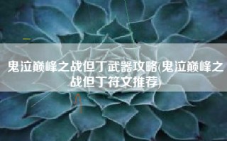 鬼泣巅峰之战但丁武器攻略(鬼泣巅峰之战但丁符文推荐)