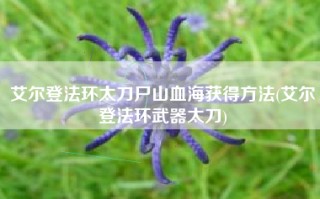 艾尔登法环太刀尸山血海获得方法(艾尔登法环武器太刀)