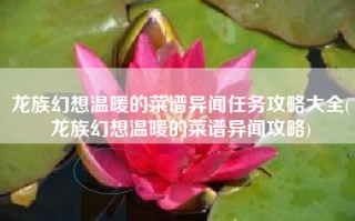 龙族幻想温暖的菜谱异闻任务攻略大全(龙族幻想温暖的菜谱异闻攻略)