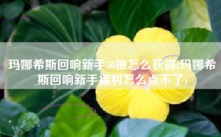玛娜希斯回响新手50抽怎么获得(玛娜希斯回响新手福利怎么点不了)