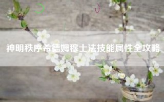 神明秩序希德姆穆士法技能属性全攻略
