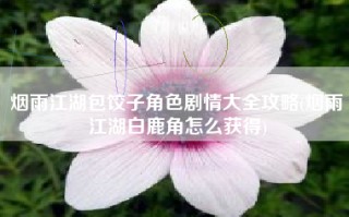 烟雨江湖包饺子角色剧情大全攻略(烟雨江湖白鹿角怎么获得)