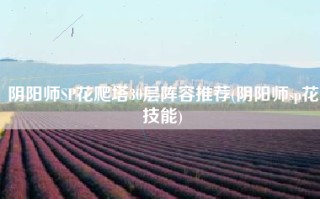 阴阳师SP花爬塔30层阵容推荐(阴阳师sp花技能)