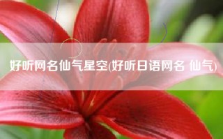 好听网名仙气星空(好听日语网名 仙气)