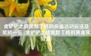 金铲铲之战黑默丁格的祝福活动玩法及奖励一览 (金铲铲之战黑默丁格的黄金实验室)