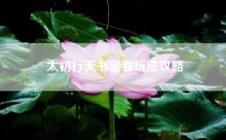 太初行天书密卷玩法攻略