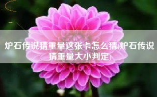 炉石传说猜重量这张卡怎么猜(炉石传说猜重量大小判定)