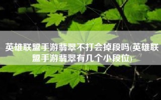 英雄联盟手游翡翠不打会掉段吗(英雄联盟手游翡翠有几个小段位)