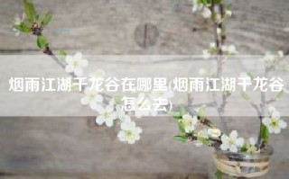 烟雨江湖千龙谷在哪里(烟雨江湖千龙谷怎么去)