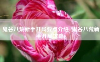 鬼谷八荒新手开局要点介绍 (鬼谷八荒新手开局攻略)