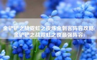 金铲铲之战霓虹之夜炼金刺客阵容攻略(金铲铲之战霓虹之夜最强阵容)