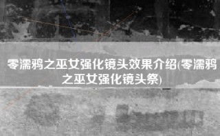 零濡鸦之巫女强化镜头效果介绍(零濡鸦之巫女强化镜头祭)