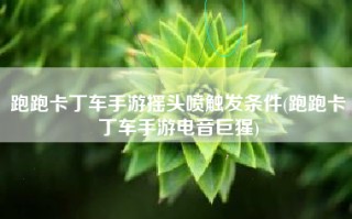跑跑卡丁车手游摇头喷触发条件(跑跑卡丁车手游电音巨猩)