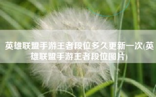 英雄联盟手游王者段位多久更新一次(英雄联盟手游王者段位图片)