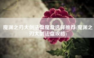 魔渊之刃大剑法盘魔盘选择推荐(魔渊之刃大剑法盘攻略)