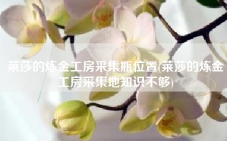 莱莎的炼金工房采集瓶位置(莱莎的炼金工房采集地知识不够)