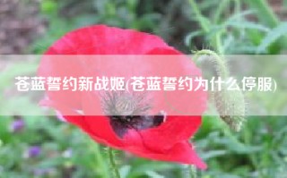 苍蓝誓约新战姬(苍蓝誓约为什么停服)