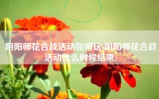 阴阳师花合战活动如何玩(阴阳师花合战活动什么时候结束)