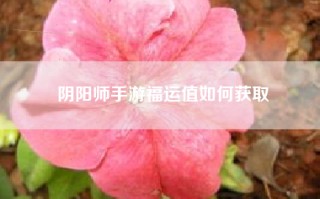 阴阳师手游福运值如何获取