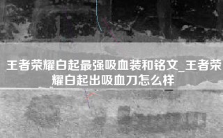 王者荣耀白起最强吸血装和铭文_王者荣耀白起出吸血刀怎么样