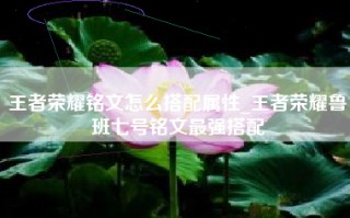 王者荣耀铭文怎么搭配属性_王者荣耀鲁班七号铭文最强搭配