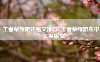 王者荣耀游戏铭文推荐_王者荣耀游戏中怎么换铭文