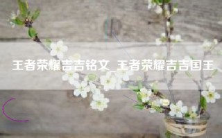 王者荣耀吉吉铭文_王者荣耀吉吉国王