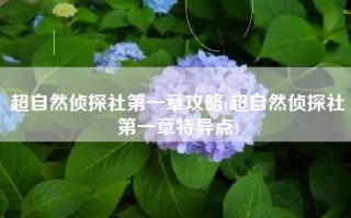 超自然侦探社第一章攻略(超自然侦探社第一章特异点)