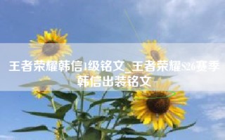 王者荣耀韩信1级铭文_王者荣耀S26赛季韩信出装铭文