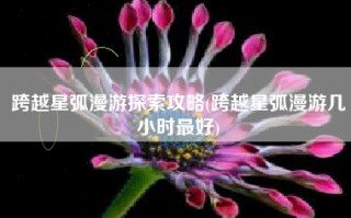 跨越星弧漫游探索攻略(跨越星弧漫游几小时最好)